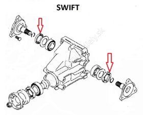 Semering polosi zadný / rozdeľovacia prevodovka / Liana / SX 4 / Swift 4WD