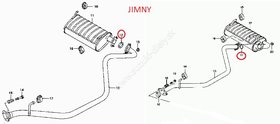 Tesniaci krúžok pre výfukovú trubku Jimny