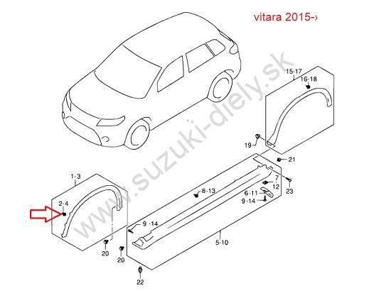Plastová príchytka čalúnenia a lemov 09409-10312 – Obrázok 2