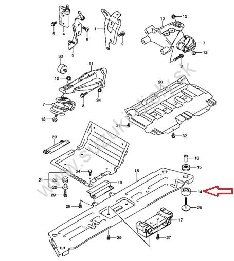 Oporný silenblok prevodovky Grand Vitara II 2008-> – Obrázok 2