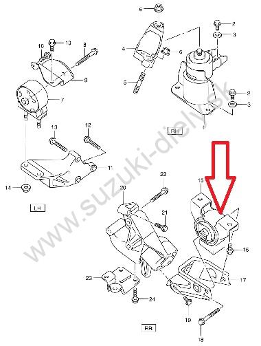 Silenblok motora spodný Ignis 2004- 11710-86G10 – Obrázok 2