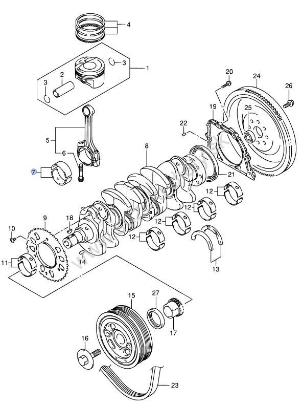 Ojničné ložiská Suzuki pre motory M13 STD – Obrázok 2