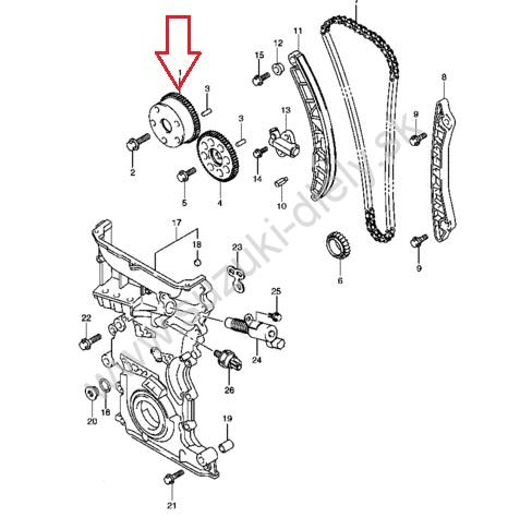 Rozvodové koleso horné Grand Vitara II 2,4 / SX4 1,5 , 1,6 , 2,0. – Obrázok 3