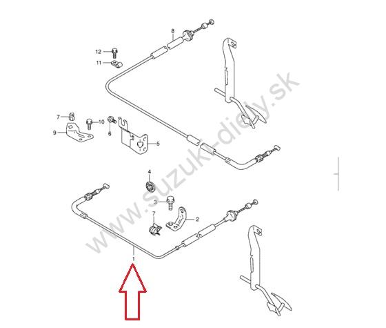 Plynové lanko Grand Vitara V6 benzín – Obrázok 2
