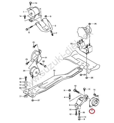 Silenblok uloženia motora SX4 - LH – Obrázok 3