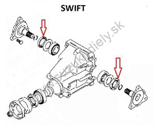 Semering poloosi zadný / rozdeľovacia prevodovka / Liana / SX 4 / Swift 4WD - Image 3