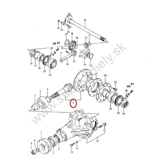 Ozubené kolesa predného diferenciálu Vitara 8x41 (5,125) – Obrázok 2