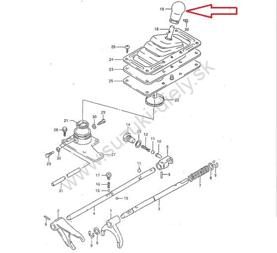 Násada radiacej páky prídavnej prevodovky Vitara – Obrázok 3