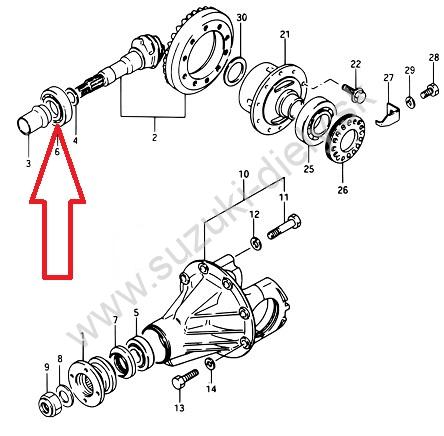 Ložisko do diferenciálu výstup na kardan, zadné SUZUKI – Obrázok 2