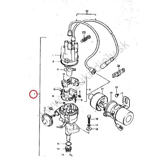 Rozdeľovač Suzuki Samurai SJ413 1,3 JSA – Obrázok 4