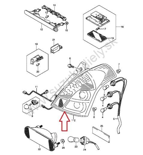 Zadné svetlo Swift - pravé DEPO bez kabeláže – Obrázok 2