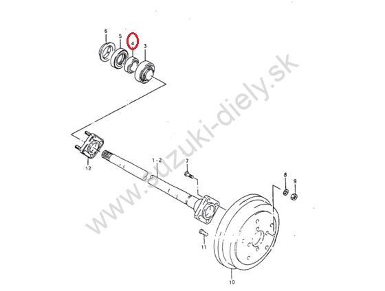Poistný krúžok zadného ložiska Suzuki – Obrázok 2