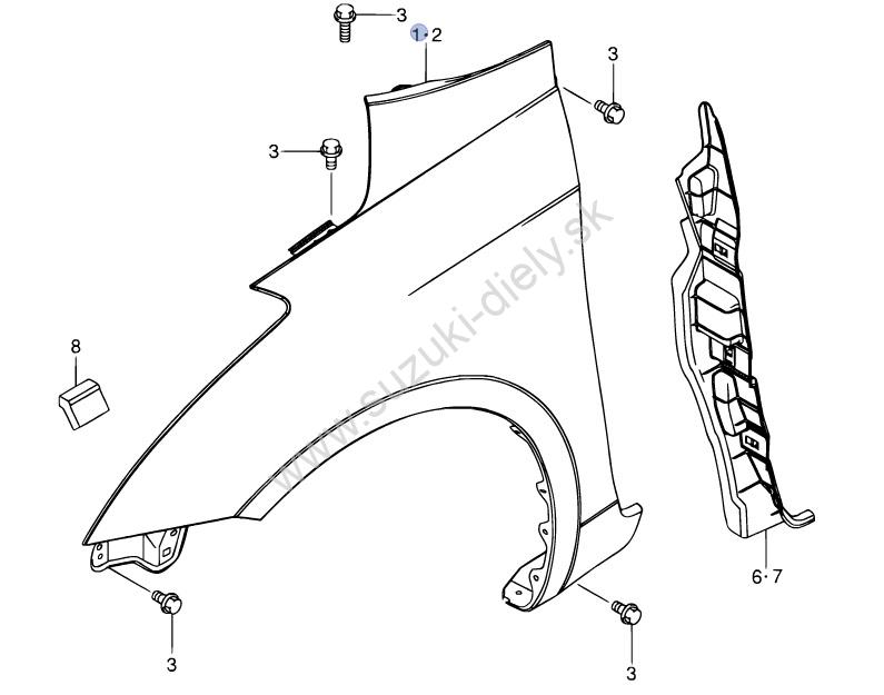 Blatník Swift Predný pravý