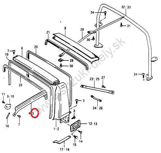 Vrchná dverová lišta Samurai ľavá – Obrázok 3