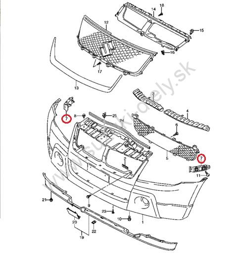 Plastový držiak nárazníka Grand Vitara II 2005-› – Obrázok 3