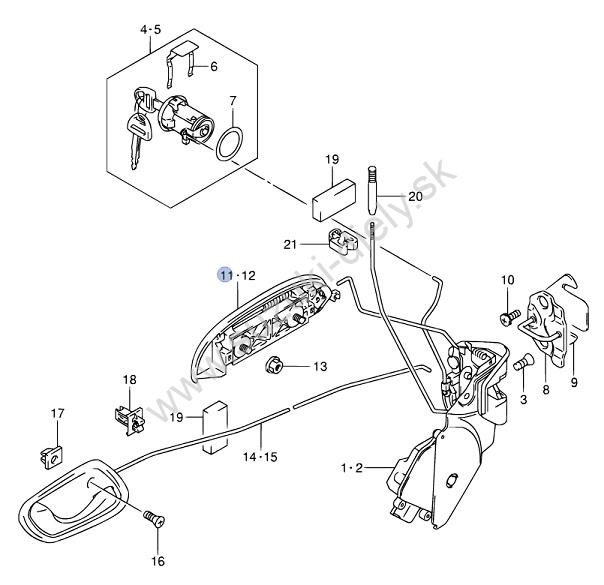 Kľučka vonkajšia pravá Alto / Ignis / Jimny / Wagon r – Obrázok 2
