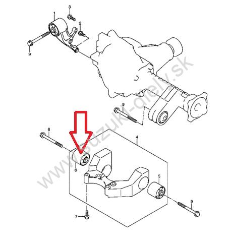 Silenblok predného diferenciálu Grand Vitara 2005-› – Obrázok 3