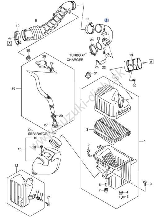 Vstupná hadica turba Grand Vitara II Suzuki - Image 3