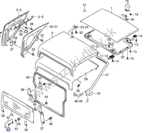 Skrutka zadného okna Jimny , konštrukcie plachty Samurai - Image 3